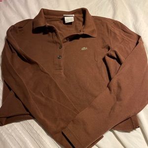 Reworked cropped Lacoste shirt